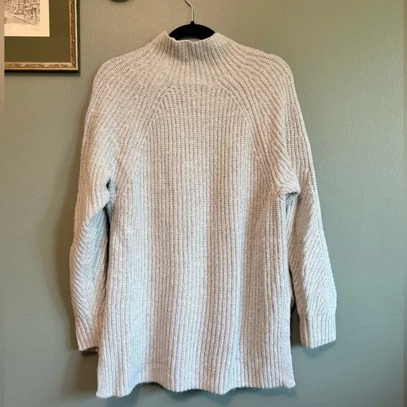 GAP, Grey Knit, Mock Neck Tunic Sweater - Picture 6 of 9